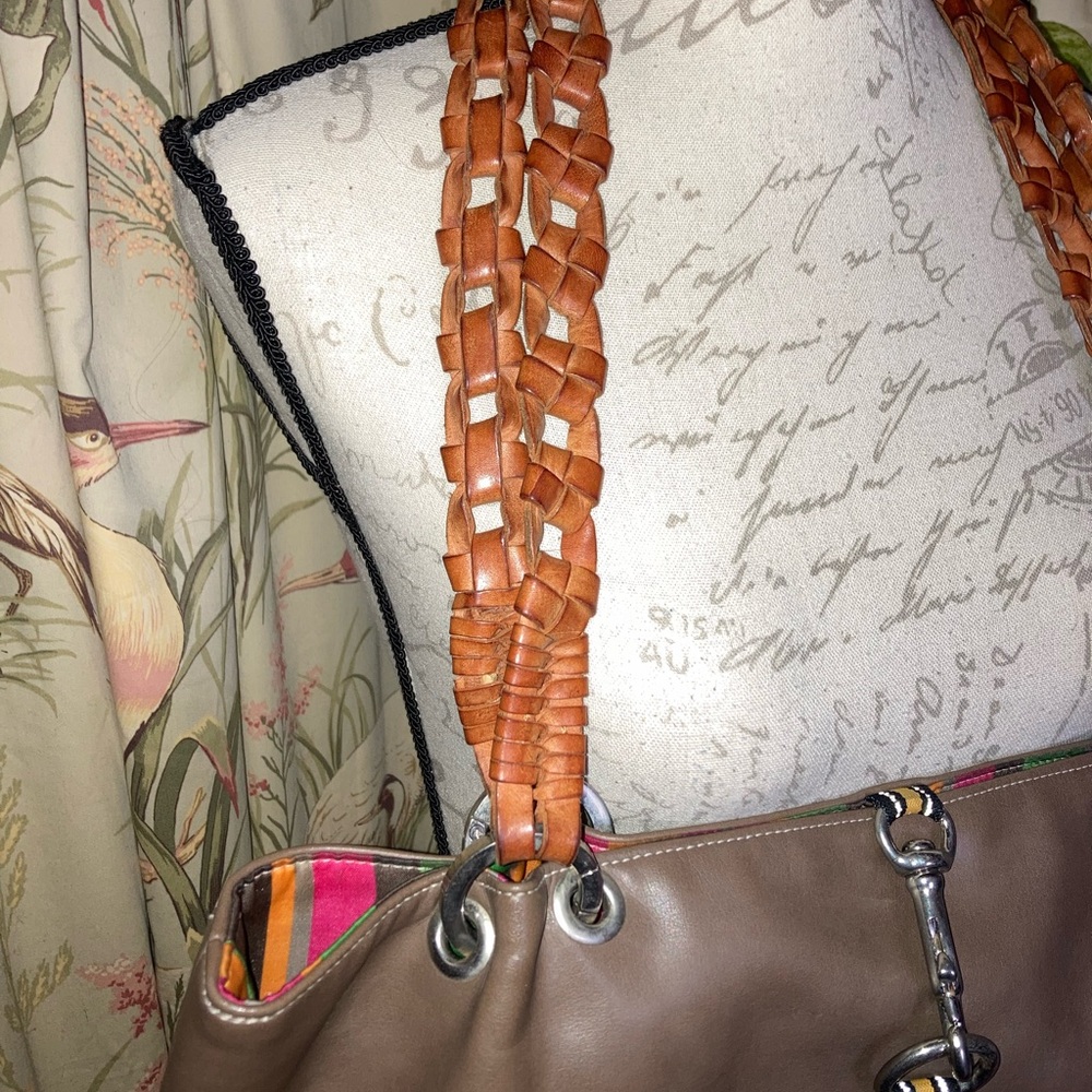 Designer Furst Leather Braided Handle Clasp Closure Tote Bag Purse OOAK - Picture 4 of 16